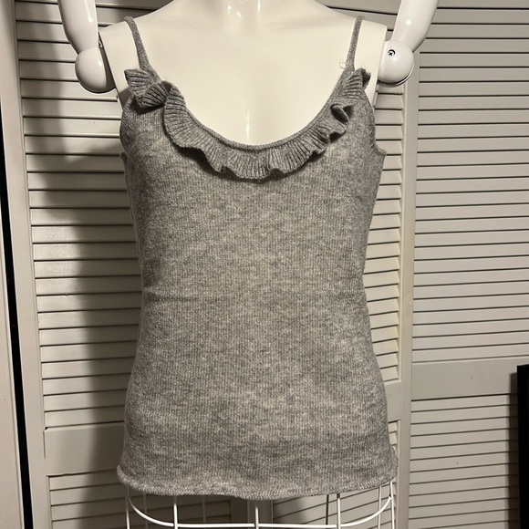 Neiman Marcus Cashmere Spaghetti Straps Tank Top Size Small Color Grey - Picture 1 of 11